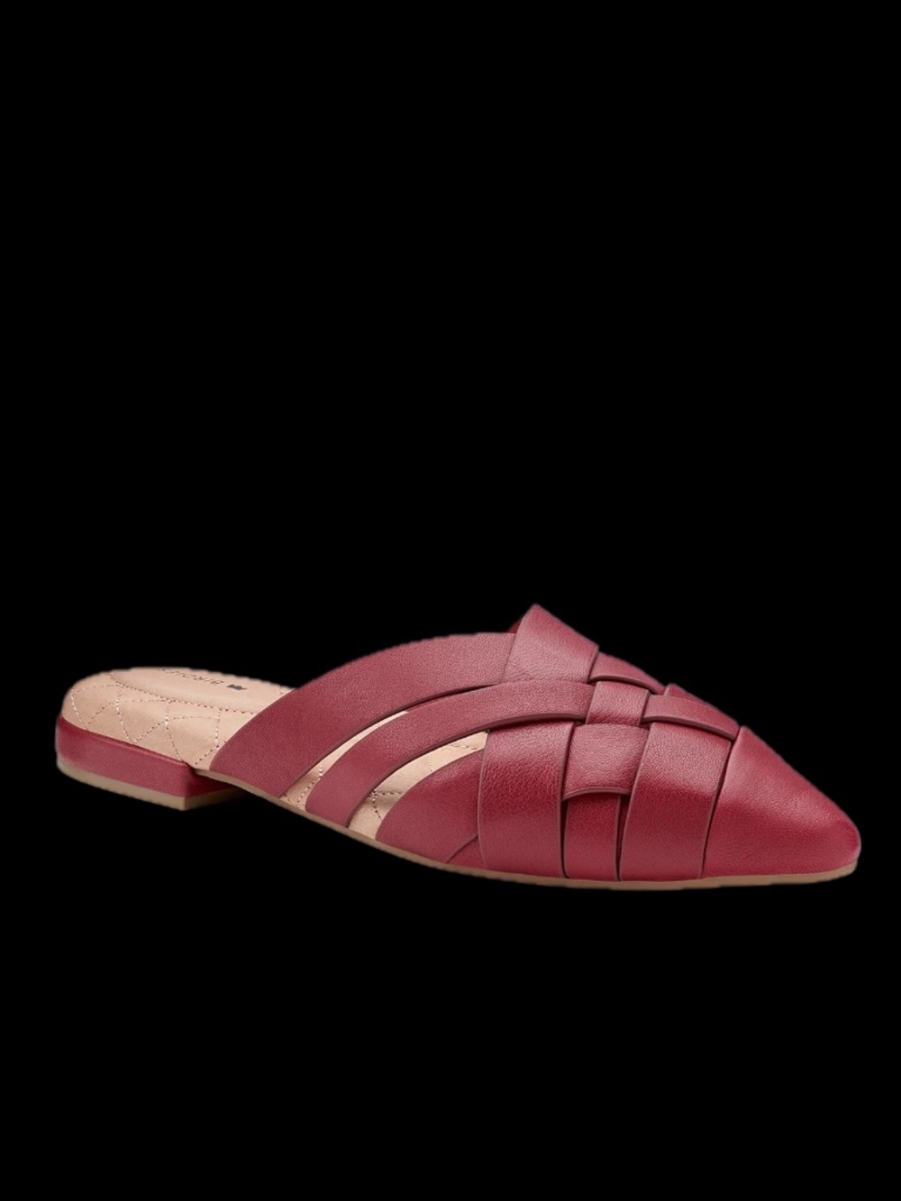 Birdies The Dove Rhubarb Crossed Leather Mule Slide Sandal Shoe 8 NWOB NEW
